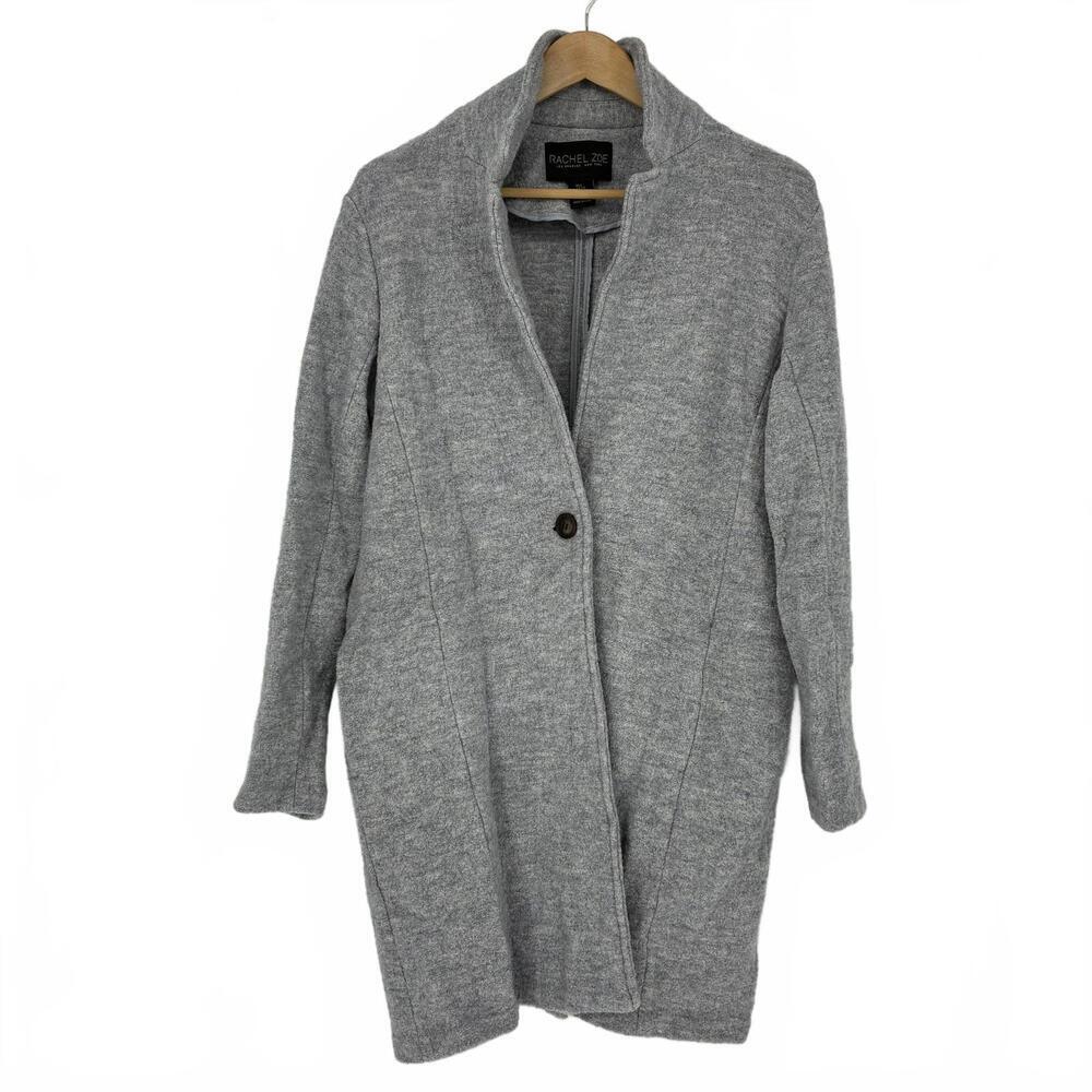 Rachel Zoe Women's Gray Wool Blend Button Front Sweater Coatigan